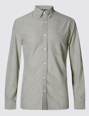 Pure Cotton Tailored Fit Oxford Shirt